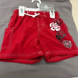 Koala kids Toddler 24/2T Swim Suit Bottoms Red / Skulls NWT